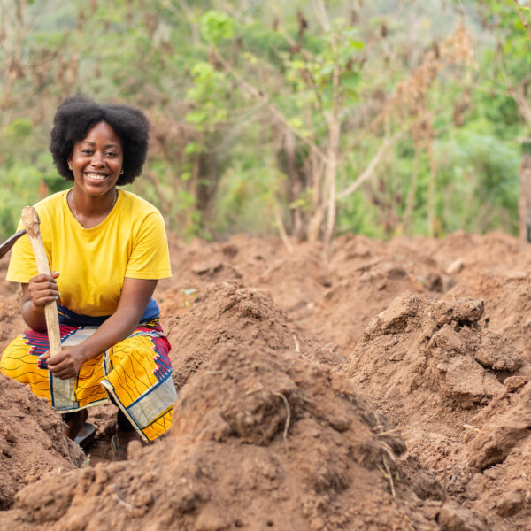 female african farmer working on a farm